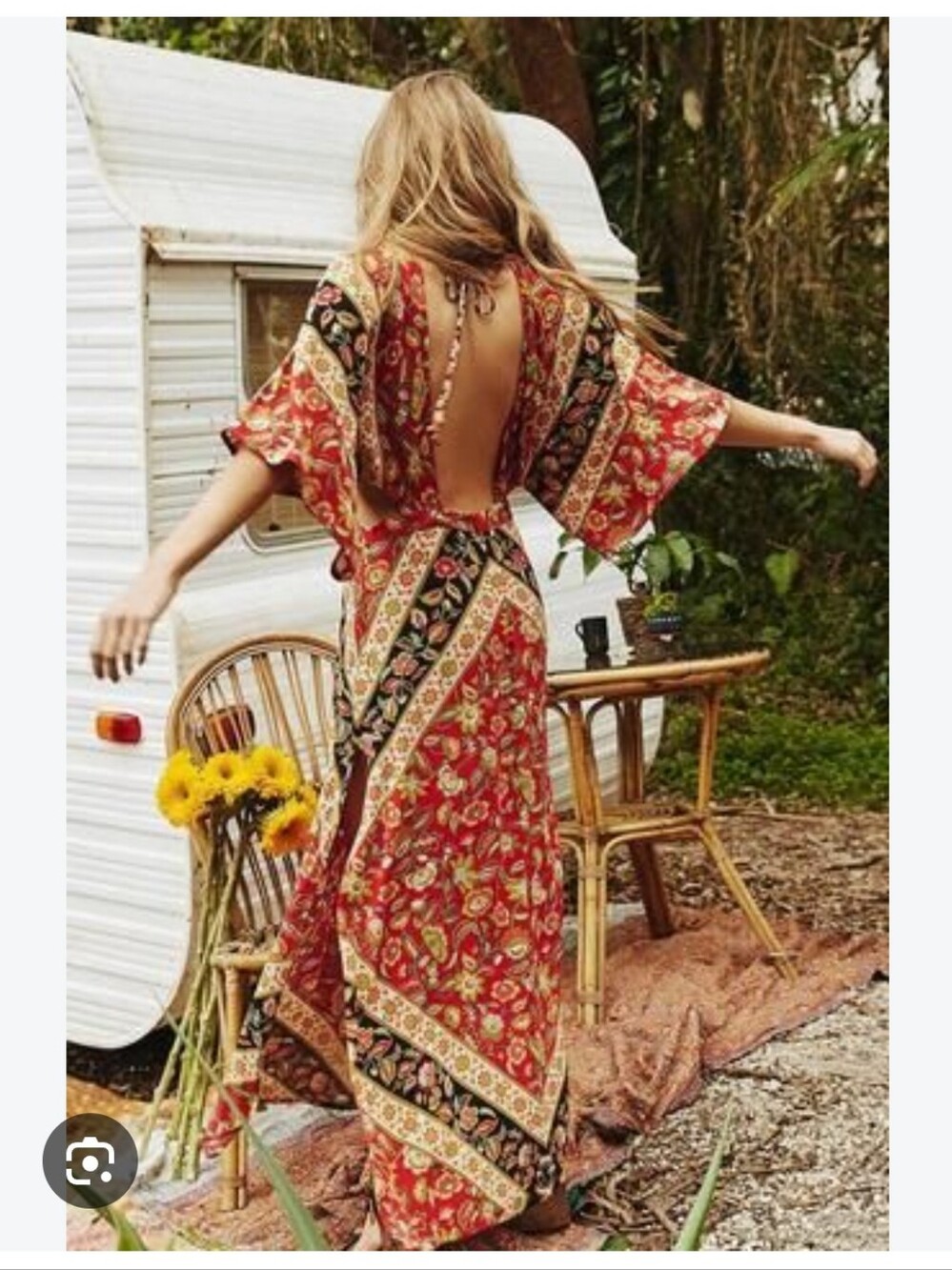 Spell LOLITA Cutout Maxi Dress Red Floral Open-Back Maxi Dress